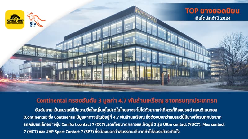 Continental แบรนด์ยางอันดับ 3