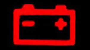 Car battery warning light